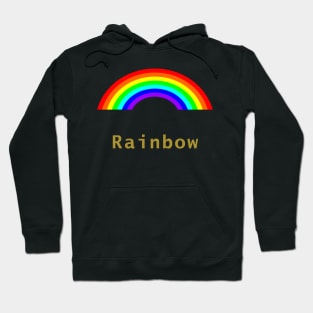 Rainbow with Text Rainbow in Gold Hoodie